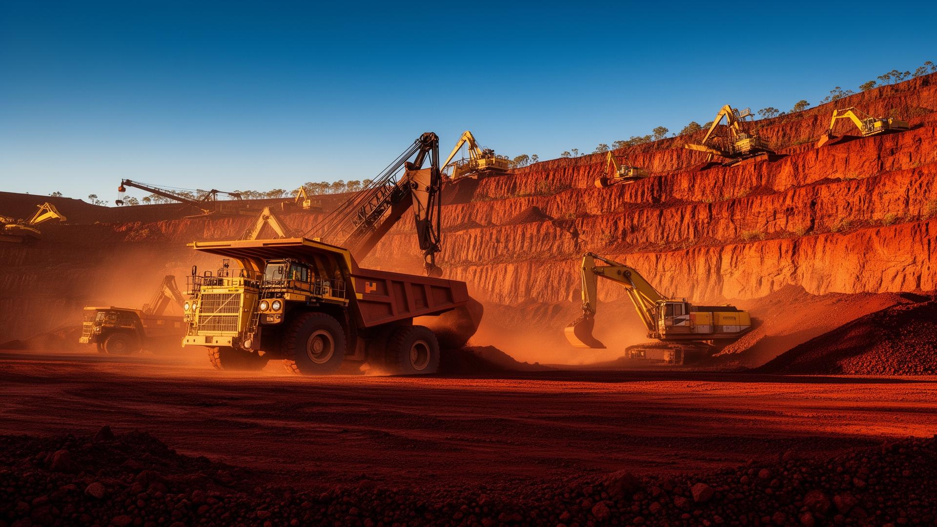 Iron ore mining operation in the Pilbara, Western Australia