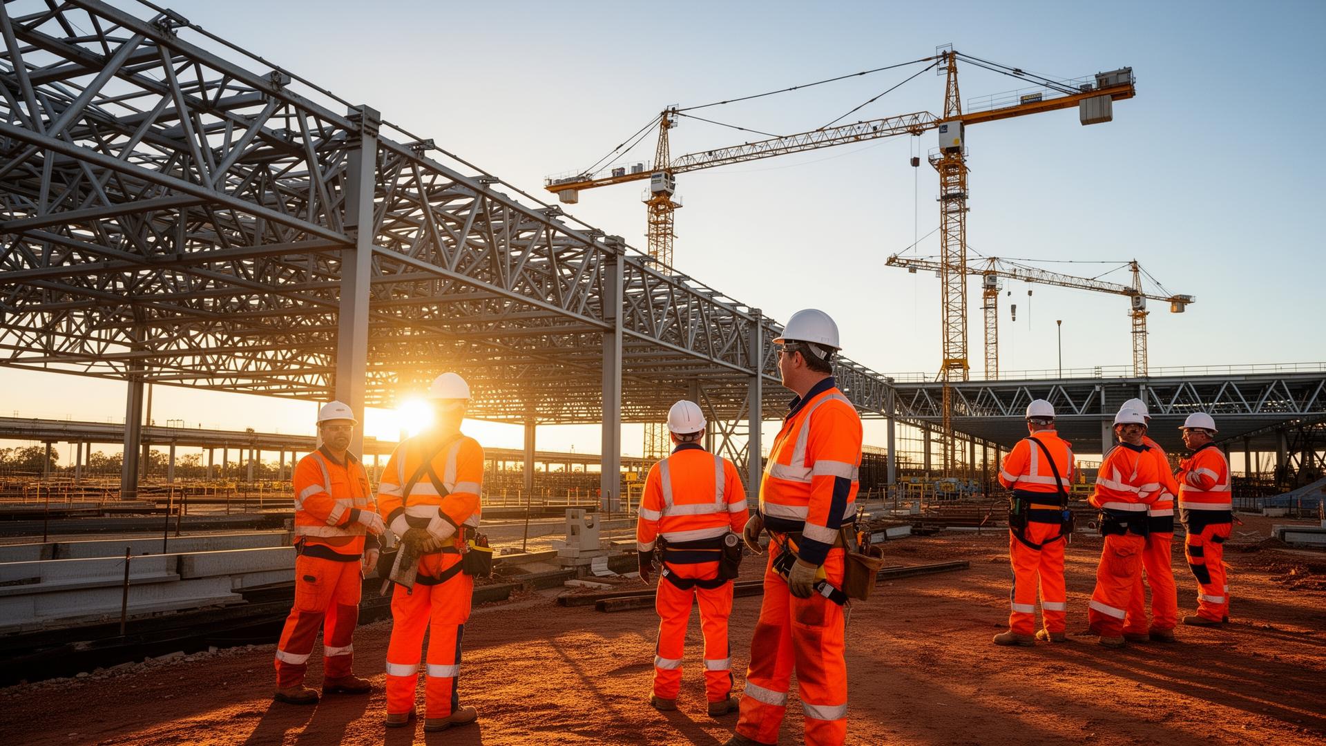 WA Project Services workforce on a Western Australian construction site